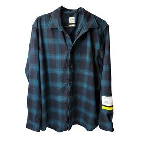 Zara Men’s Green Plaid Shirt – Size L